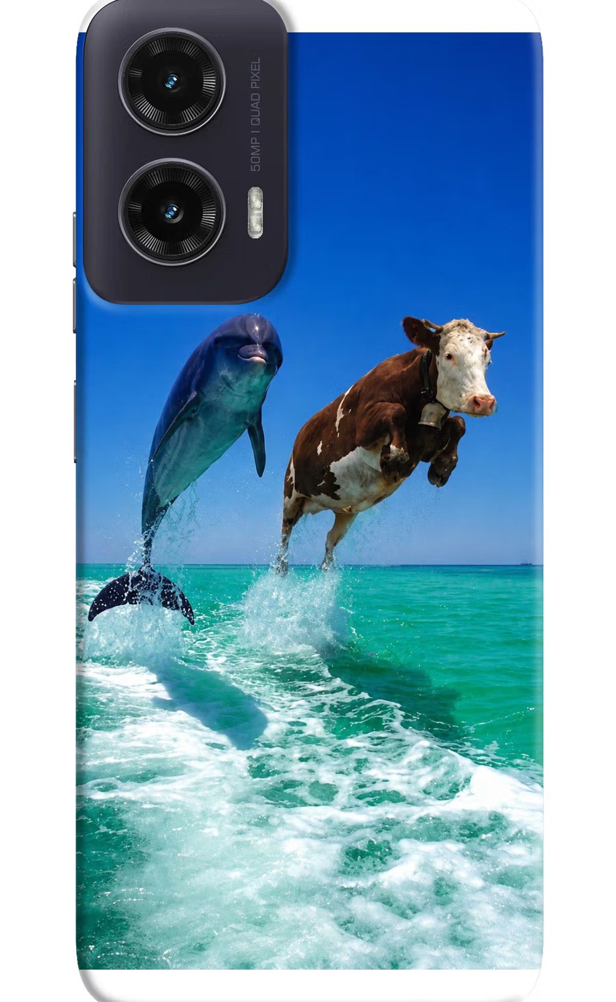 Dolphin vs Cow Moto G35 5G Back Cover