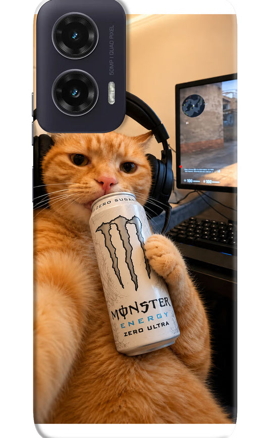 Gamer Cat Energy Moto G35 5G Hard Case Back Cover by Casekaro