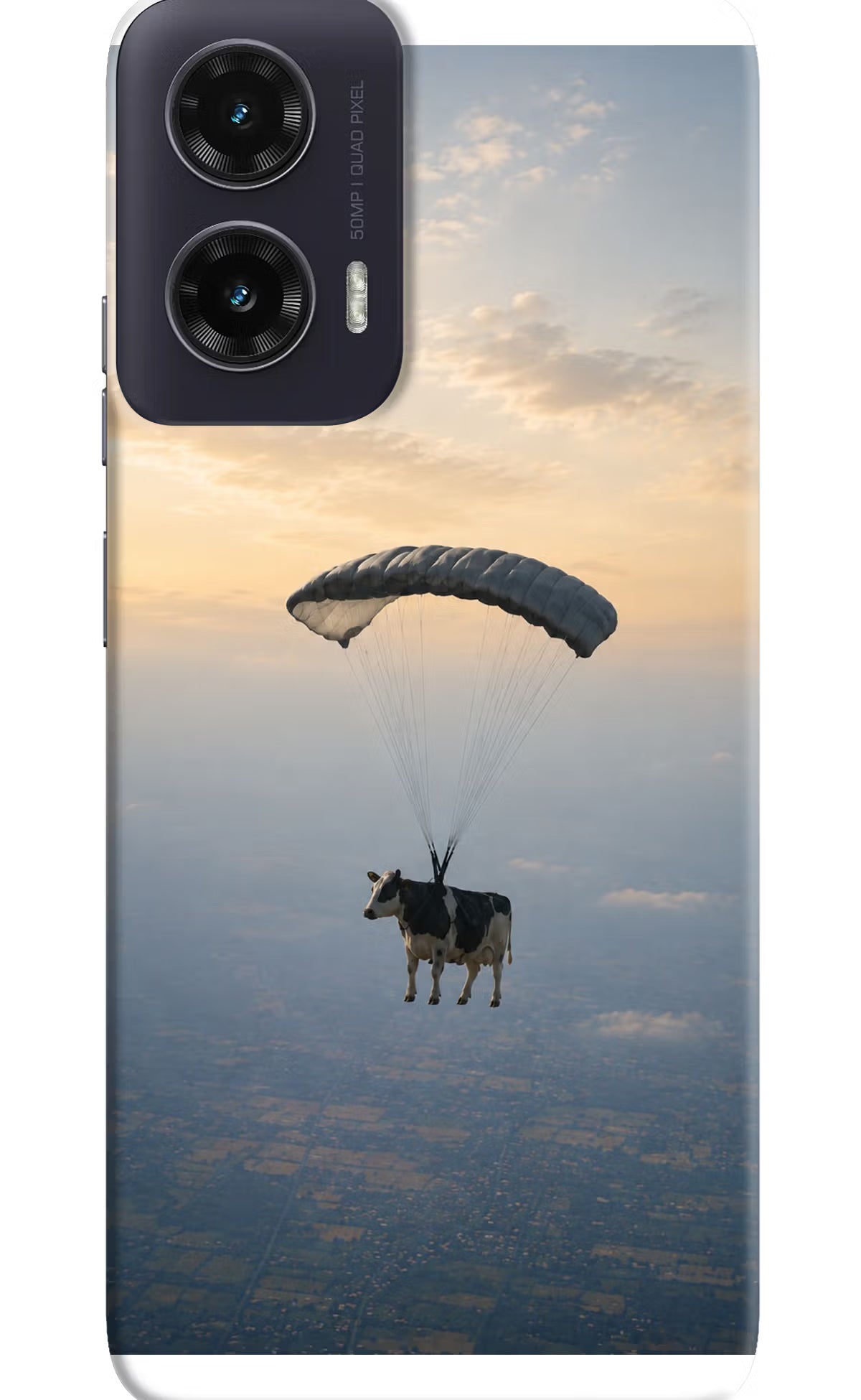 Skydiving Cow Moto G35 5G Back Cover