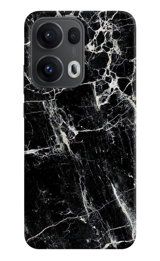 Black Marble Texture Oppo Reno13 Pro 5G Hard Case Back Cover by Casekaro