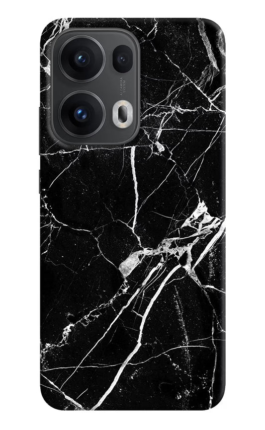 Black Marble Pattern Oppo Reno13 Pro 5G Hard Case Back Cover by Casekaro