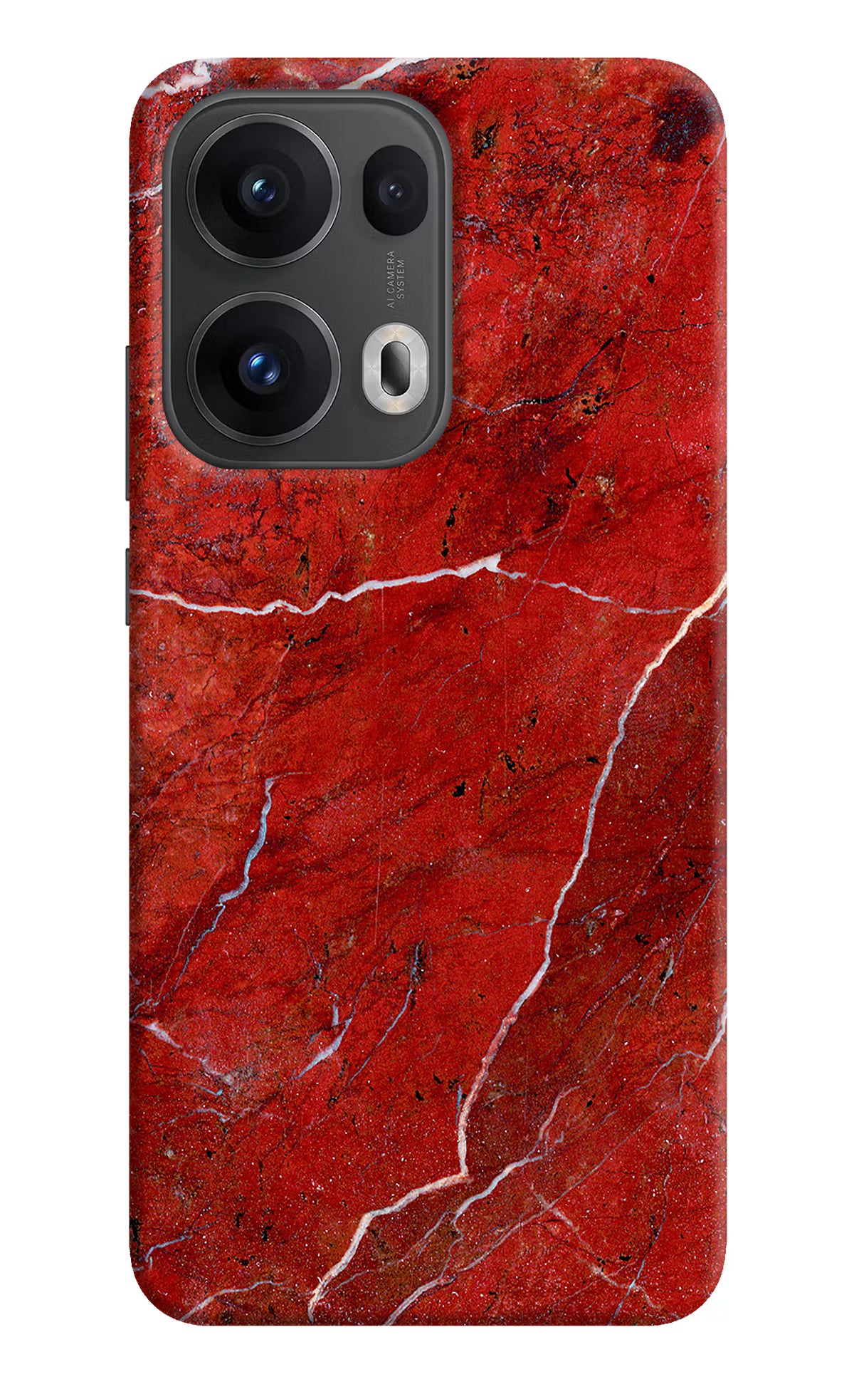 Red Marble Design Oppo Reno13 Pro 5G Hard Case Back Cover by Casekaro