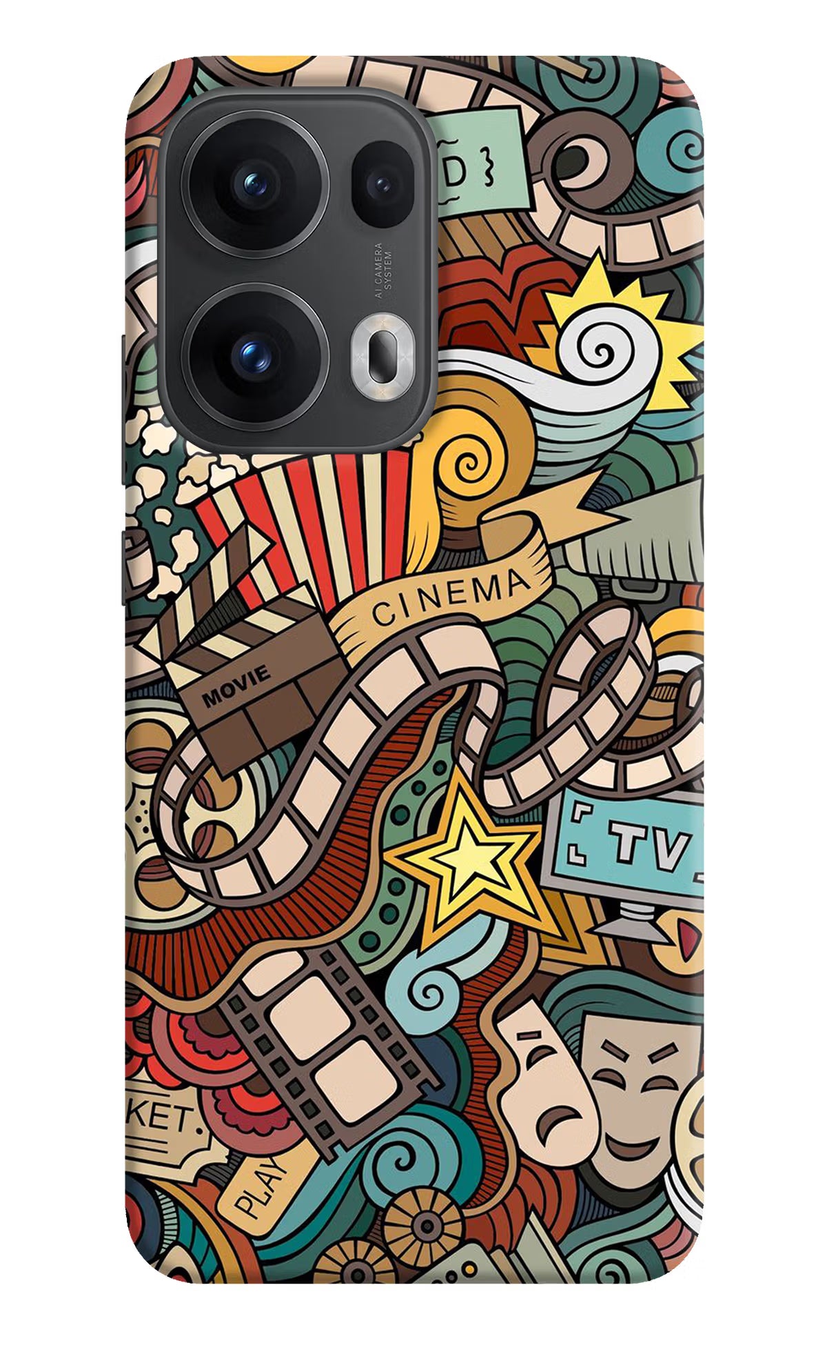 Cinema Abstract Oppo Reno13 Pro 5G Hard Case Back Cover by Casekaro