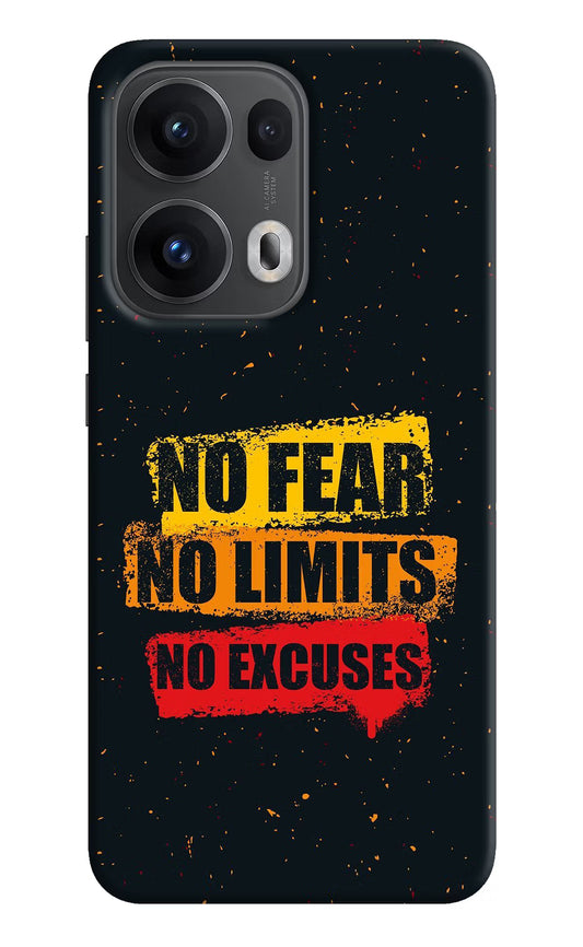 No Fear No Limits No Excuse Oppo Reno13 Pro 5G Hard Case Back Cover by Casekaro