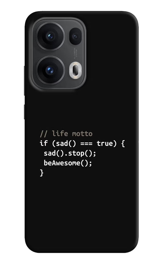 Life Motto Code Oppo Reno13 Pro 5G Hard Case Back Cover by Casekaro