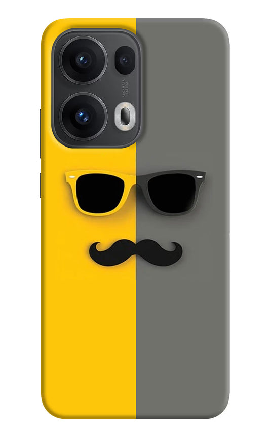 Sunglasses with Mustache Oppo Reno13 Pro 5G Hard Case Back Cover by Casekaro
