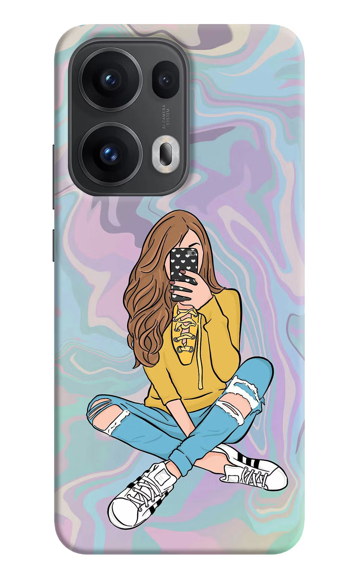 Selfie Girl Oppo Reno13 Pro 5G Hard Case Back Cover by Casekaro