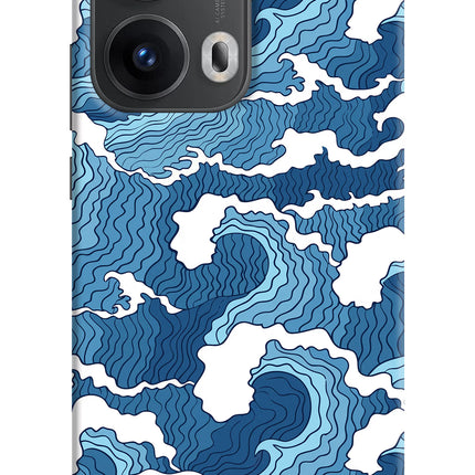 Blue Waves Oppo Reno13 Pro 5G Hard Case Back Cover by Casekaro