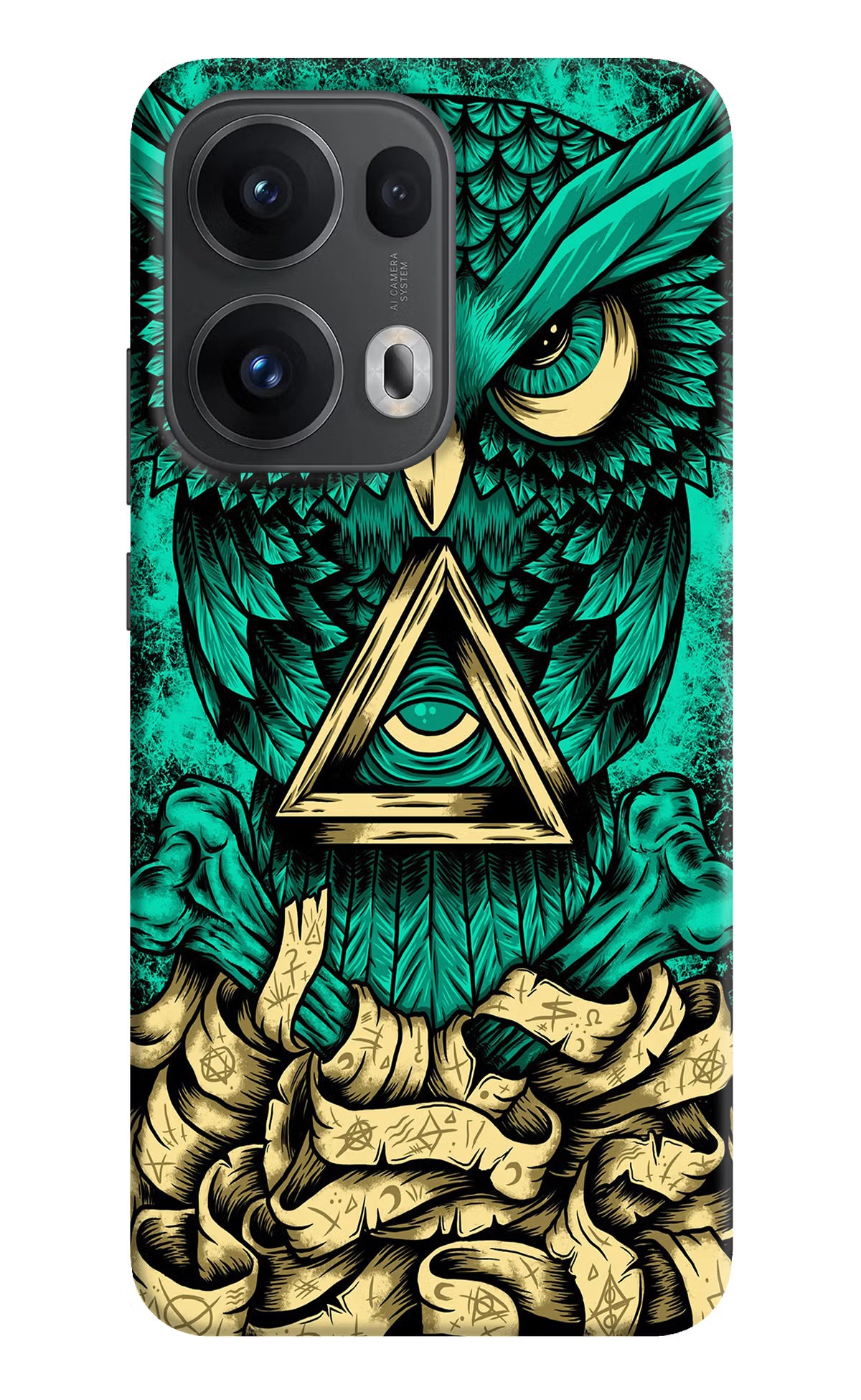 Green Owl Oppo Reno13 Pro 5G Hard Case Back Cover by Casekaro