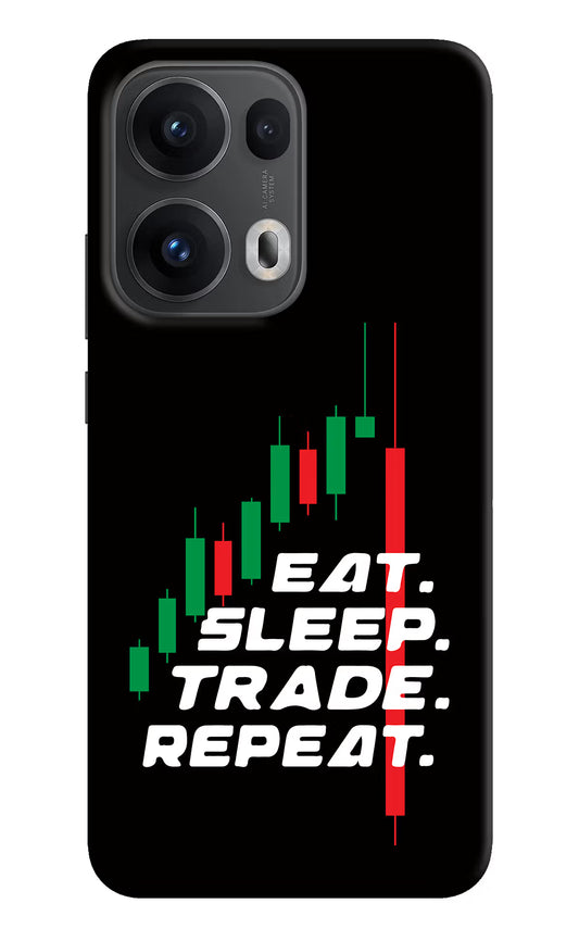 Eat Sleep Trade Repeat Oppo Reno13 Pro 5G Hard Case Back Cover by Casekaro