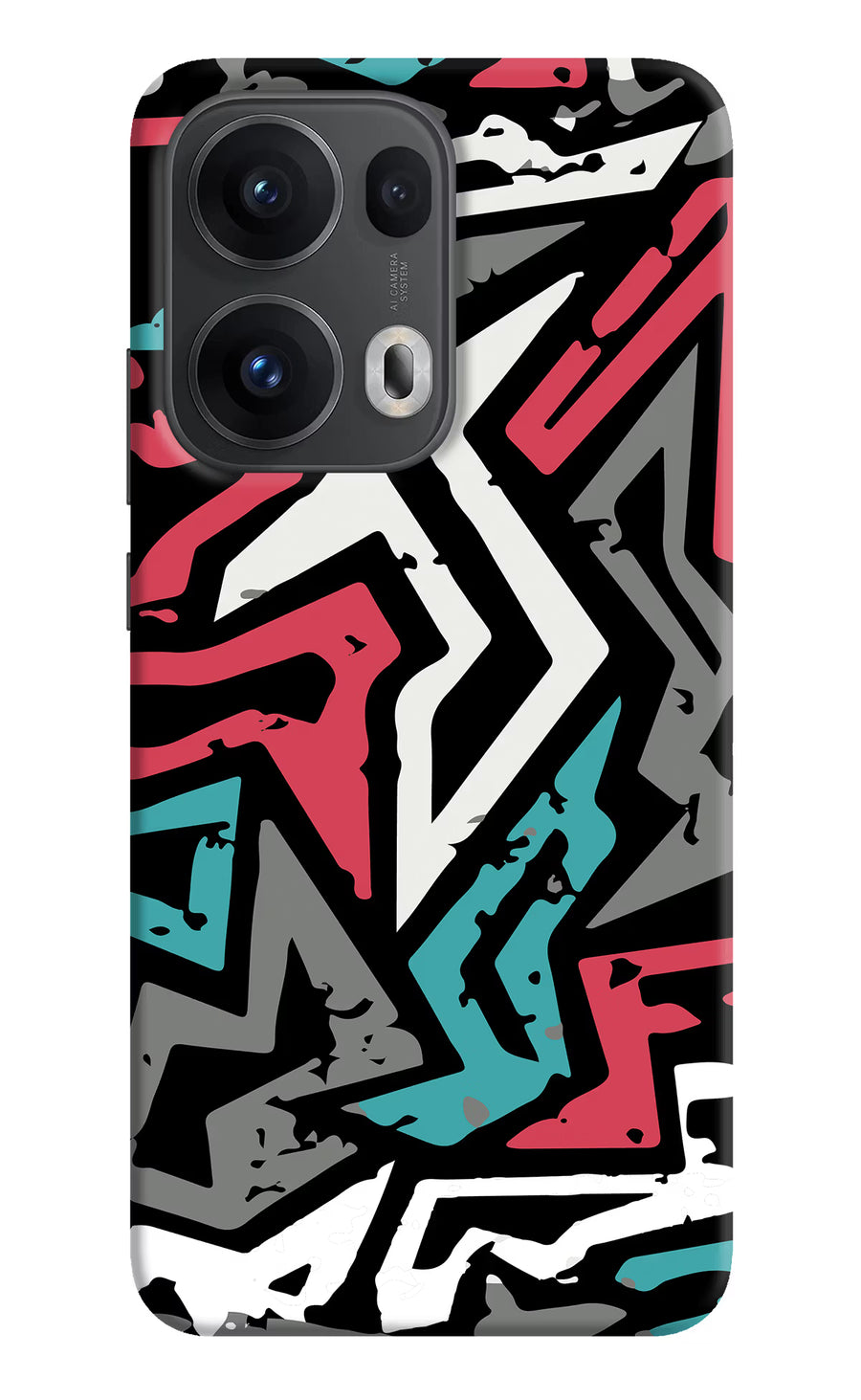 Geometric Graffiti Oppo Reno13 Pro 5G Back Cover, Hard case