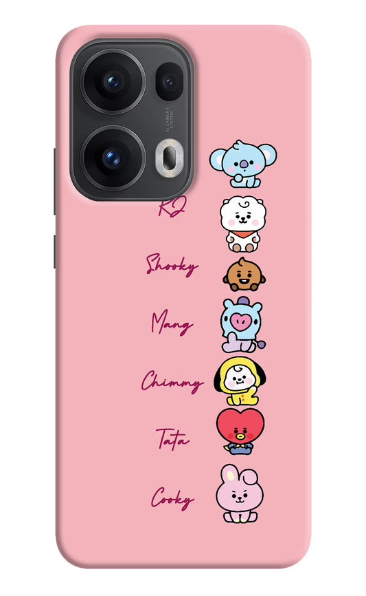 BTS names Oppo Reno13 Pro 5G Hard Case Back Cover by Casekaro