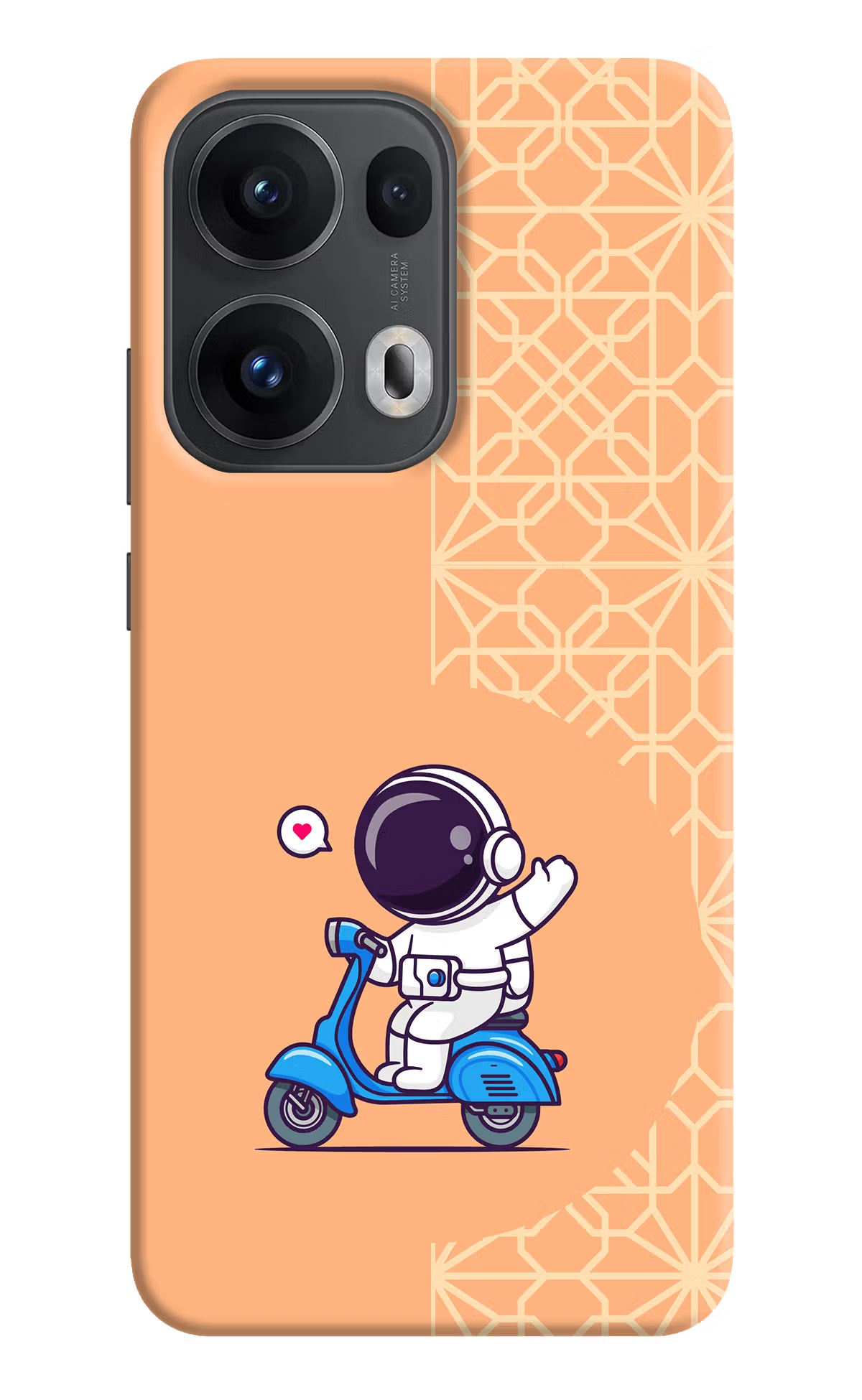 Cute Astronaut Riding Oppo Reno13 Pro 5G Hard Case Back Cover by Casekaro