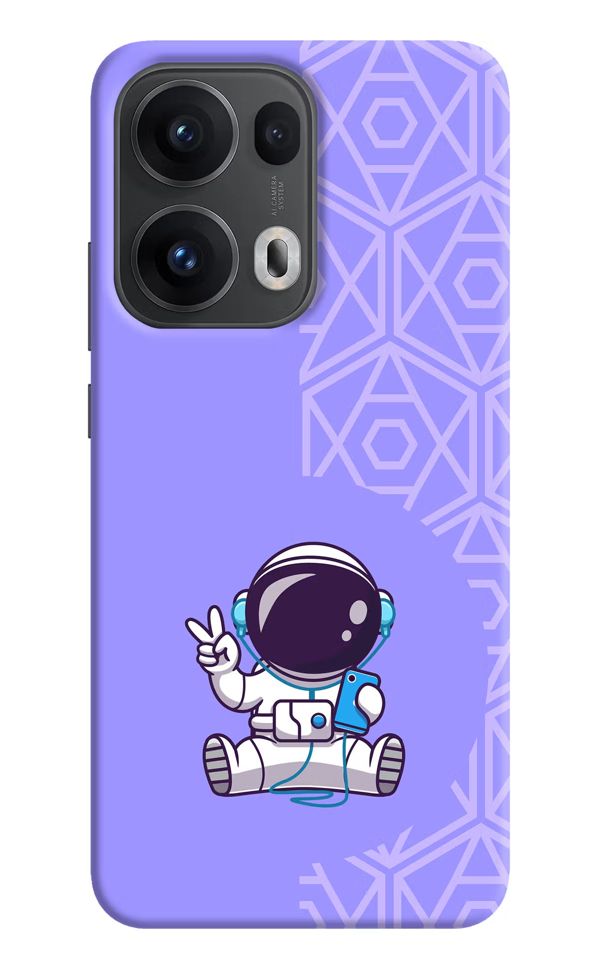 Cute Astronaut Chilling Oppo Reno13 Pro 5G Hard Case Back Cover by Casekaro