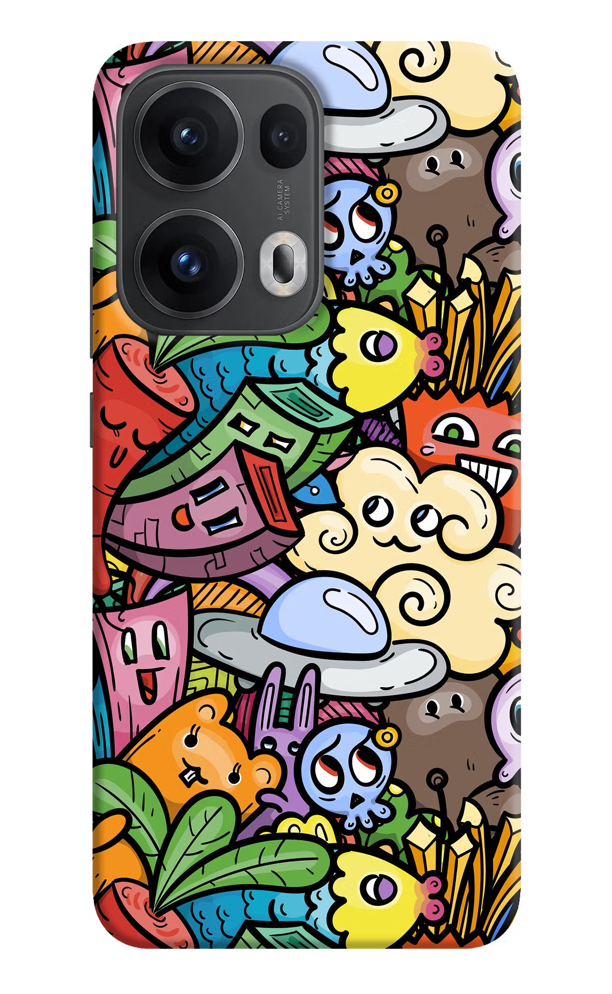 Veggie Doodle Oppo Reno13 Pro 5G Hard Case Back Cover by Casekaro