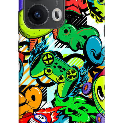 Game Doodle Oppo Reno13 Pro 5G Hard Case Back Cover by Casekaro