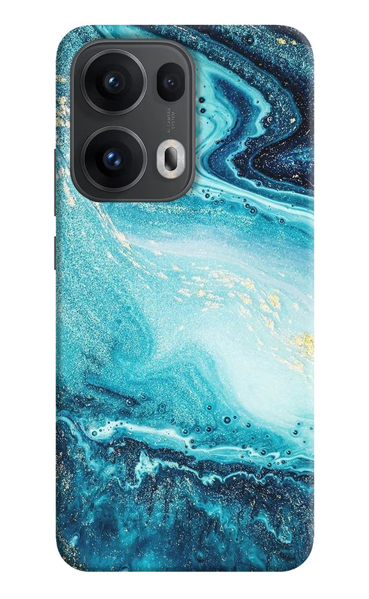 Blue Glitter Marble Oppo Reno13 Pro 5G Hard Case Back Cover by Casekaro