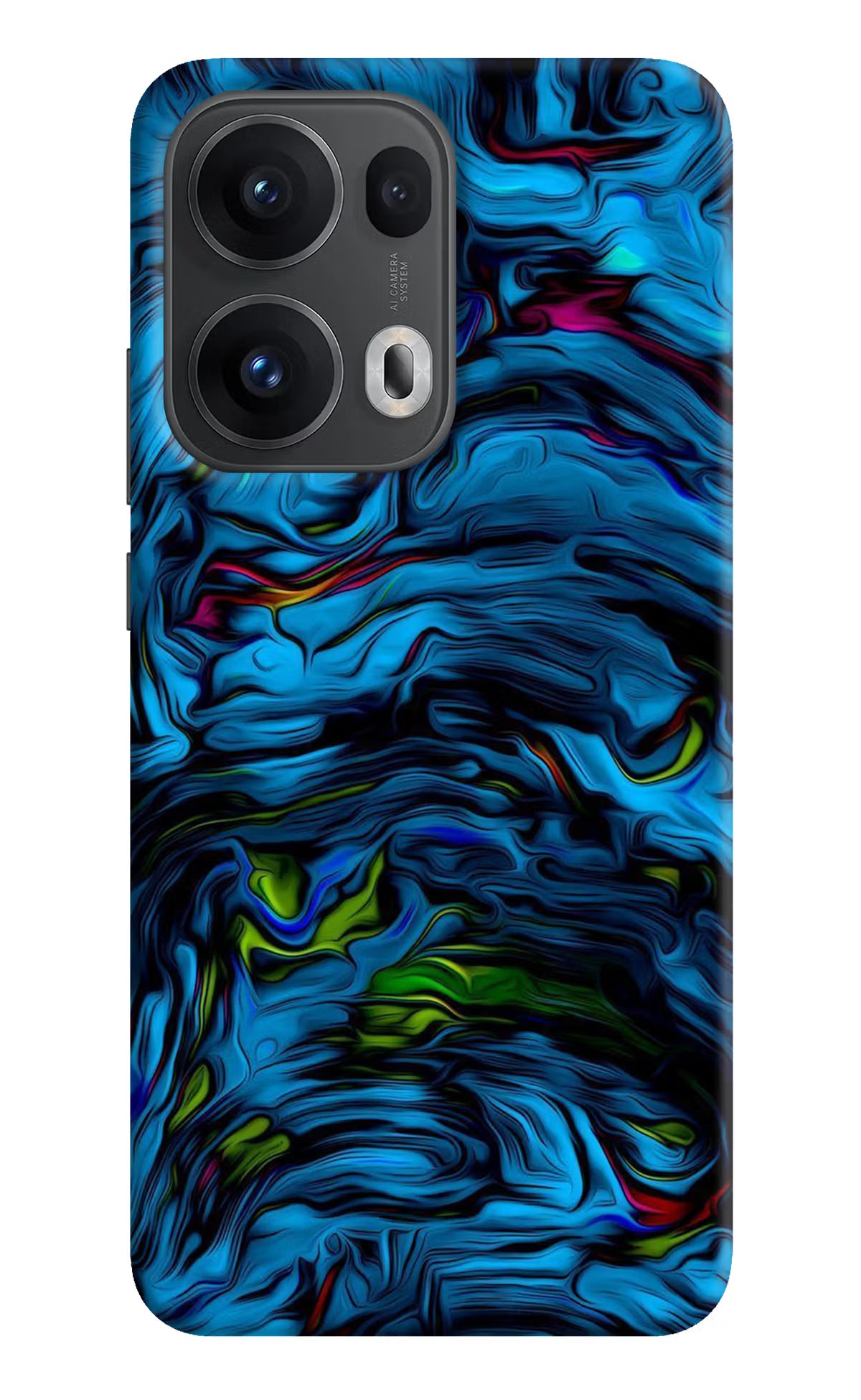 Dark Blue Abstract Oppo Reno13 Pro 5G Hard Case Back Cover by Casekaro
