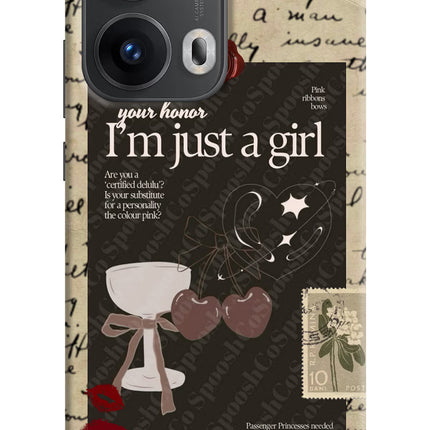 I am just a girl Oppo Reno13 Pro 5G Hard Case Back Cover by Casekaro