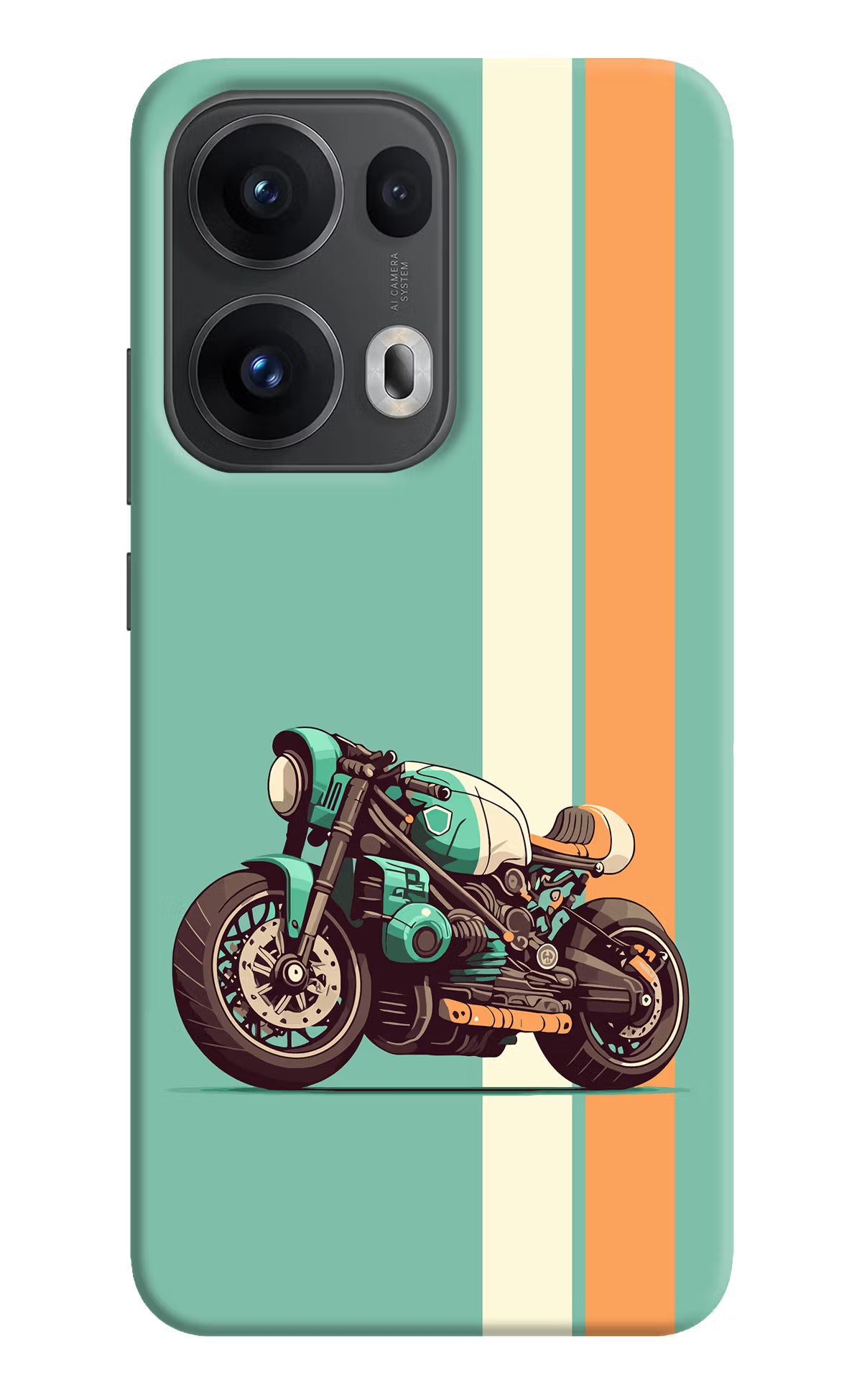 Striped Moto Drift Oppo Reno13 Pro 5G Hard Case Back Cover by Casekaro