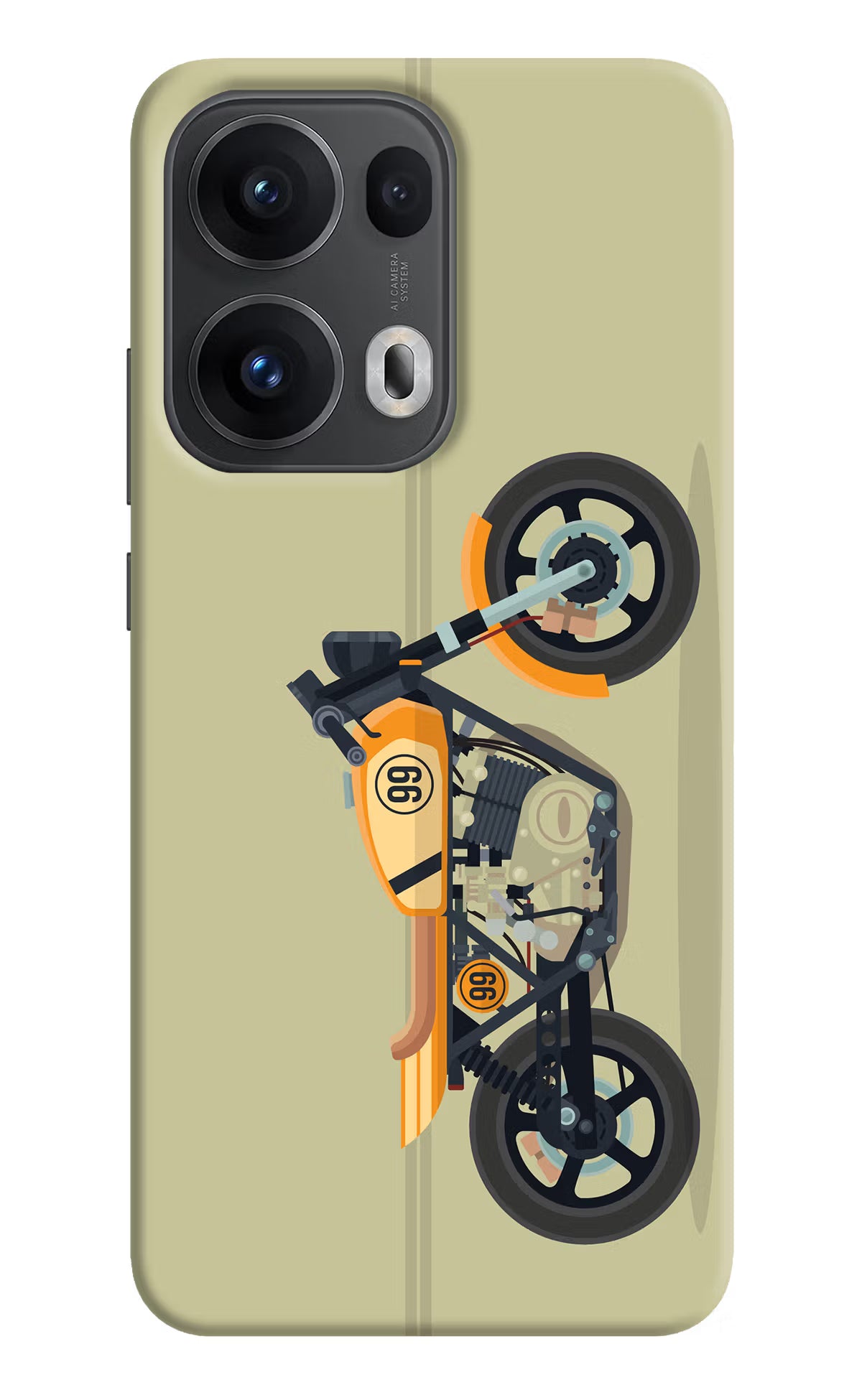 Vertical Speedster Oppo Reno13 Pro 5G Hard Case Back Cover by Casekaro