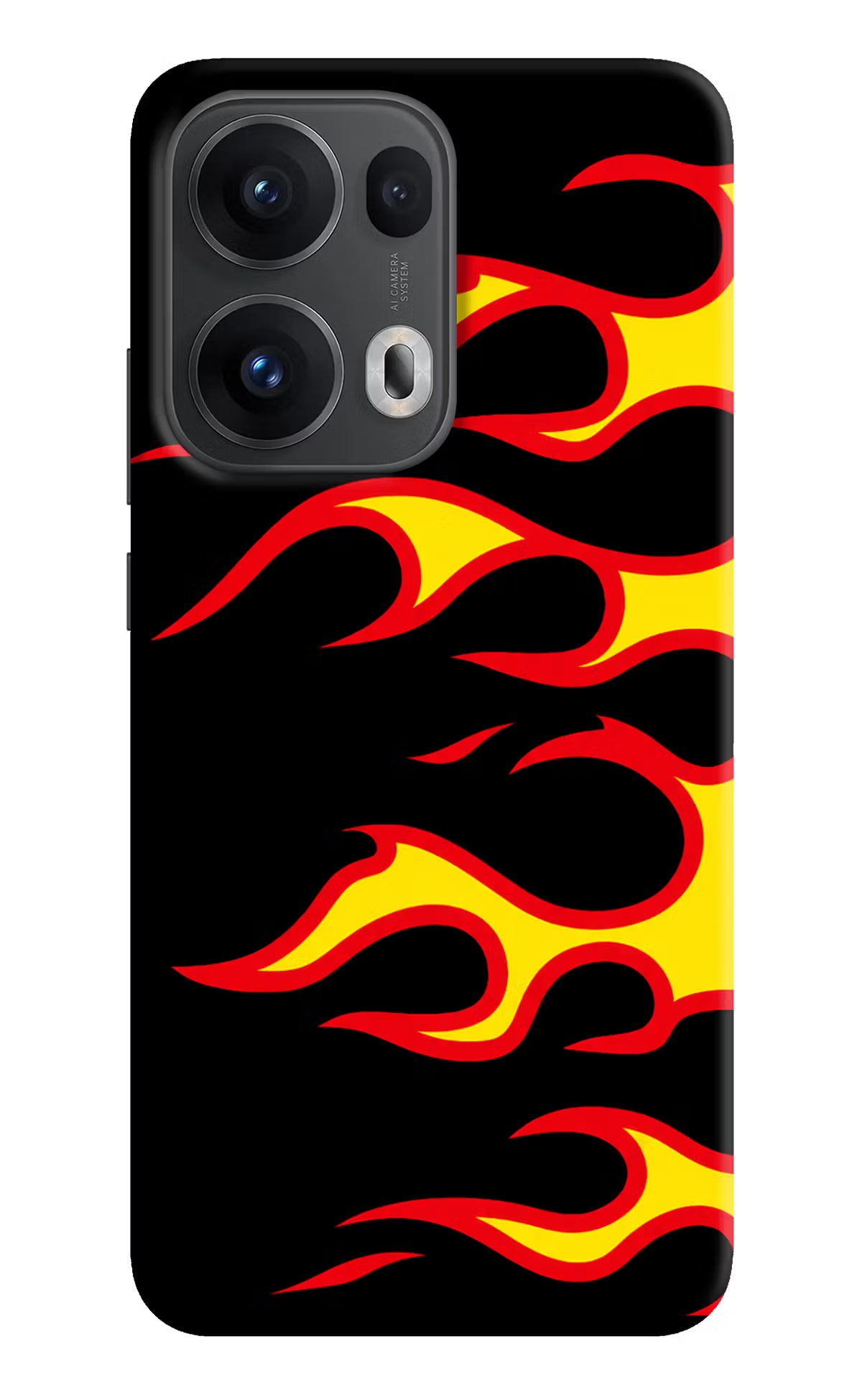 Side Sweep Flames Oppo Reno13 Pro 5G Hard Case Back Cover by Casekaro