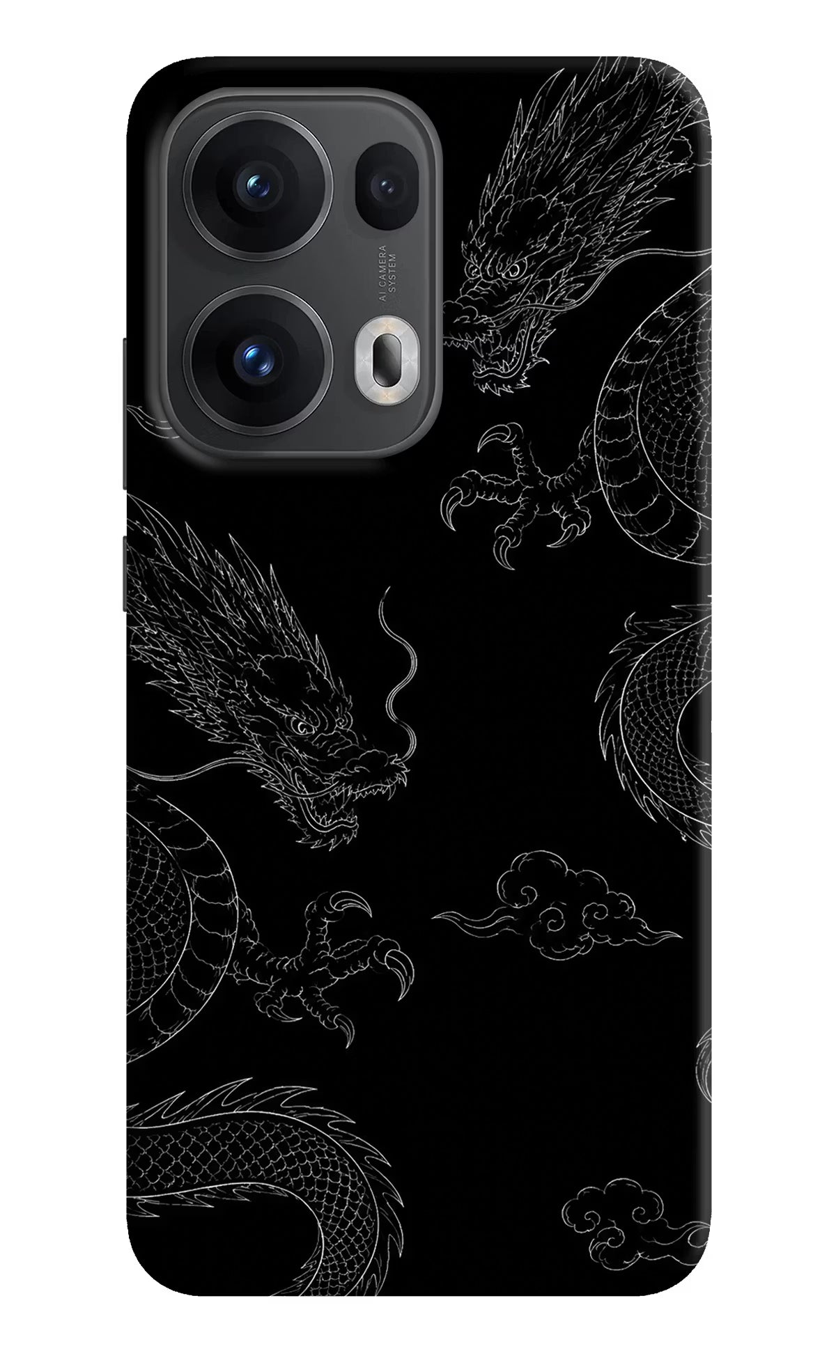 Twin Dragons Oppo Reno13 Pro 5G Hard Case Back Cover by Casekaro