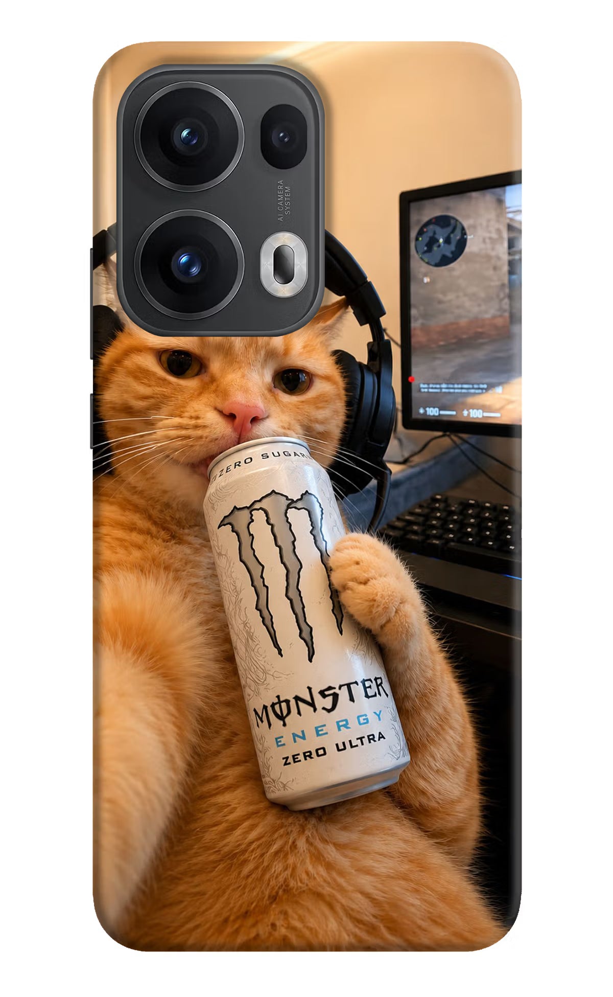 Gamer Cat Energy Oppo Reno13 Pro 5G Back Cover