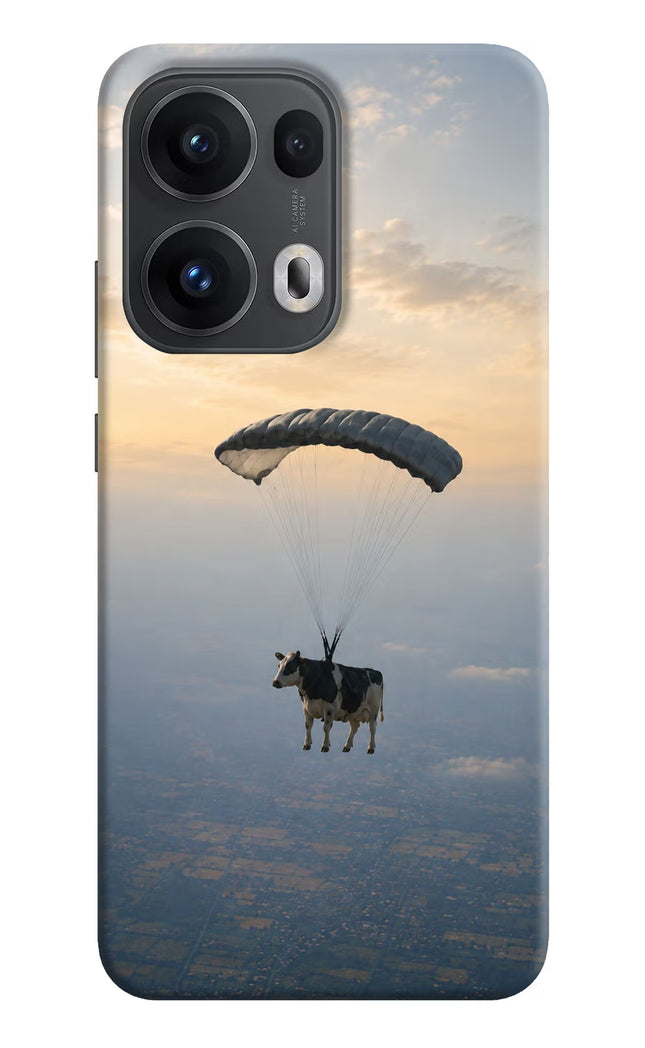 Skydiving Cow Oppo Reno13 Pro 5G Hard Case Back Cover by Casekaro