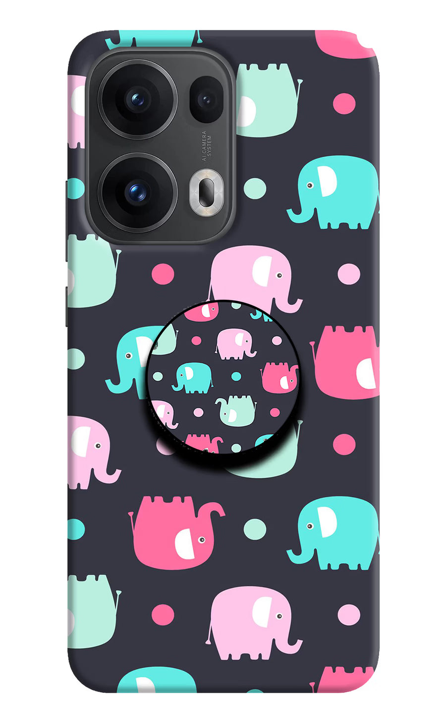 Baby Elephants Oppo Reno13 Pro 5G Pop Case, Hard case