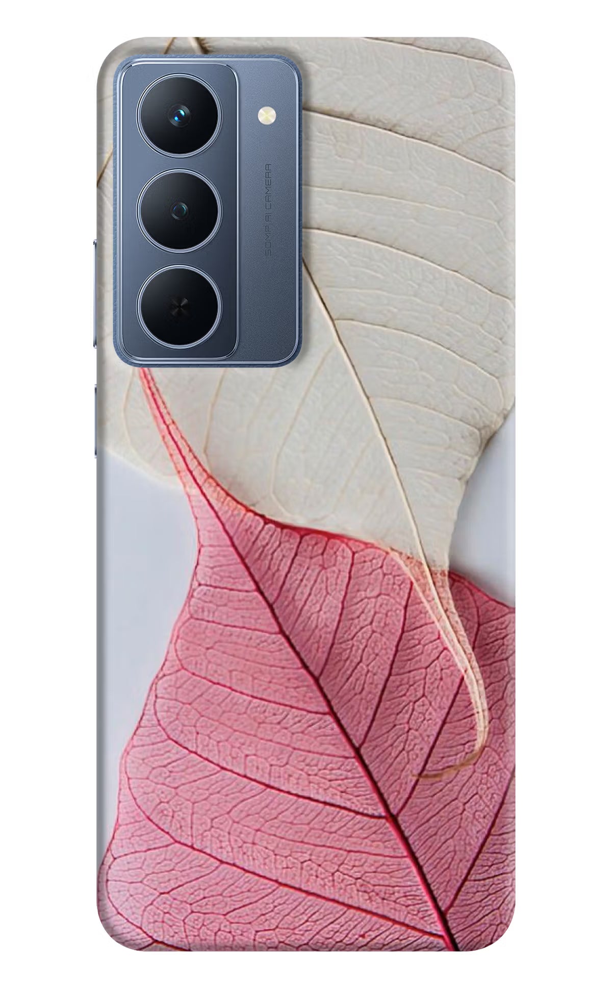 White Pink Leaf Realme P3x 5G Back Cover