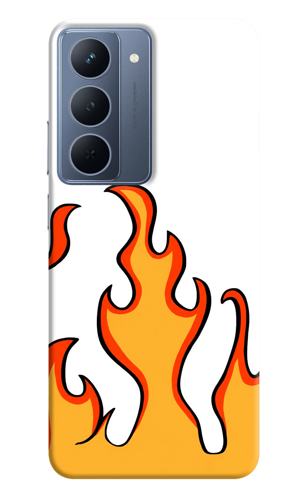 Fired Up – White Realme P3x 5G Hard Case Back Cover by Casekaro