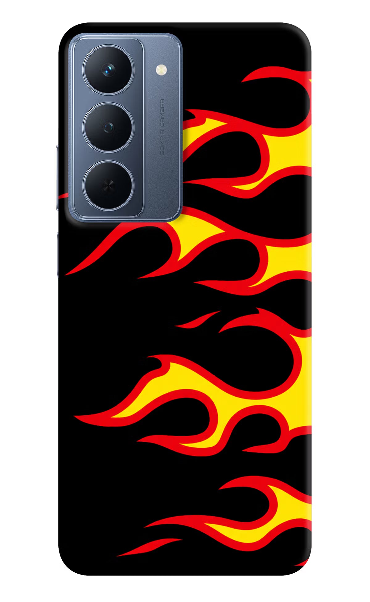 Side Sweep Flames Realme P3x 5G Hard Case Back Cover by Casekaro