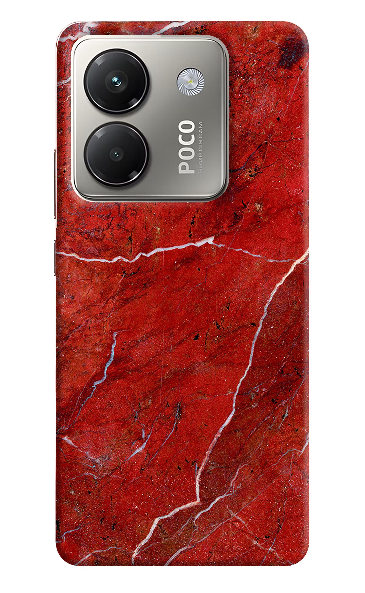 Red Marble Design Poco M7 Pro 5G Back Cover