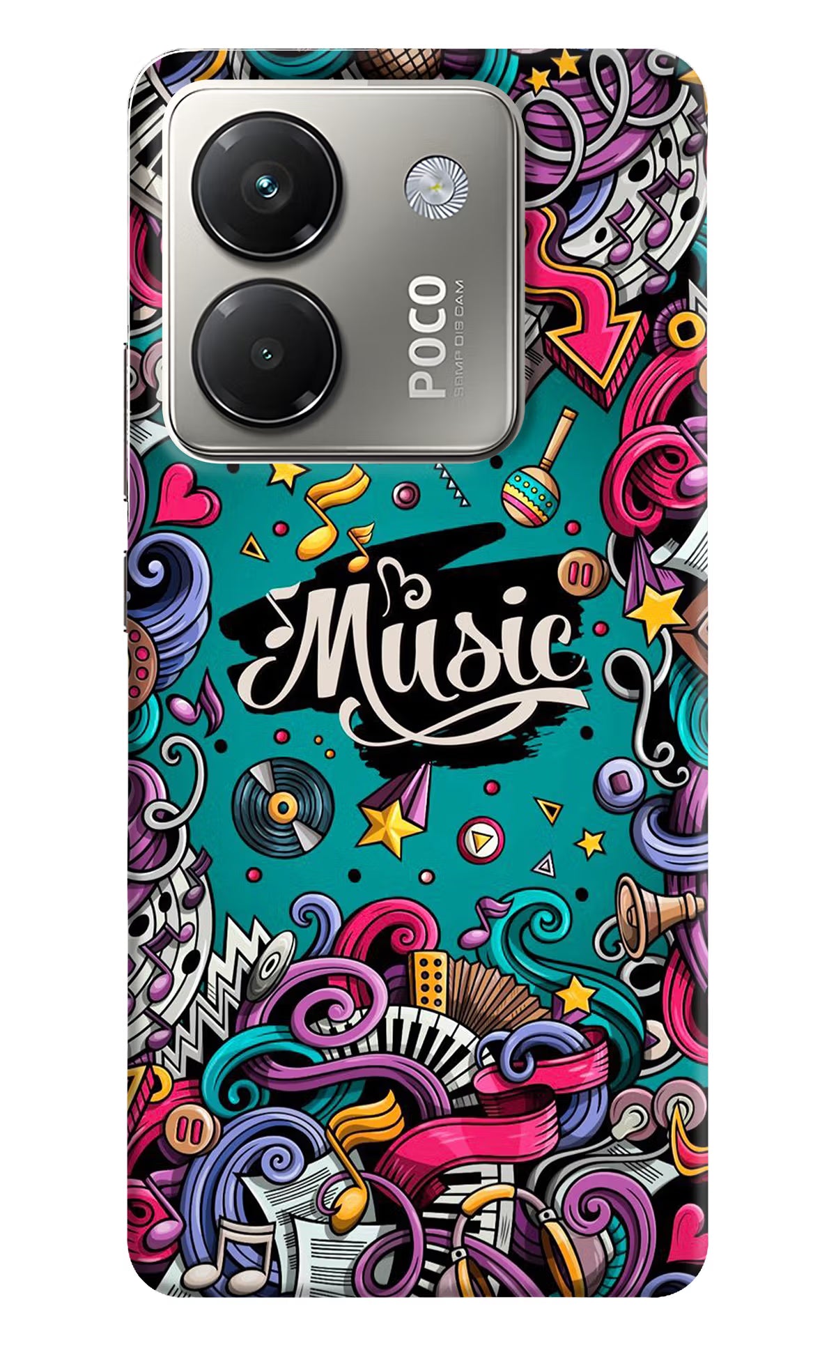 Music Graffiti Poco M7 Pro 5G Back Cover