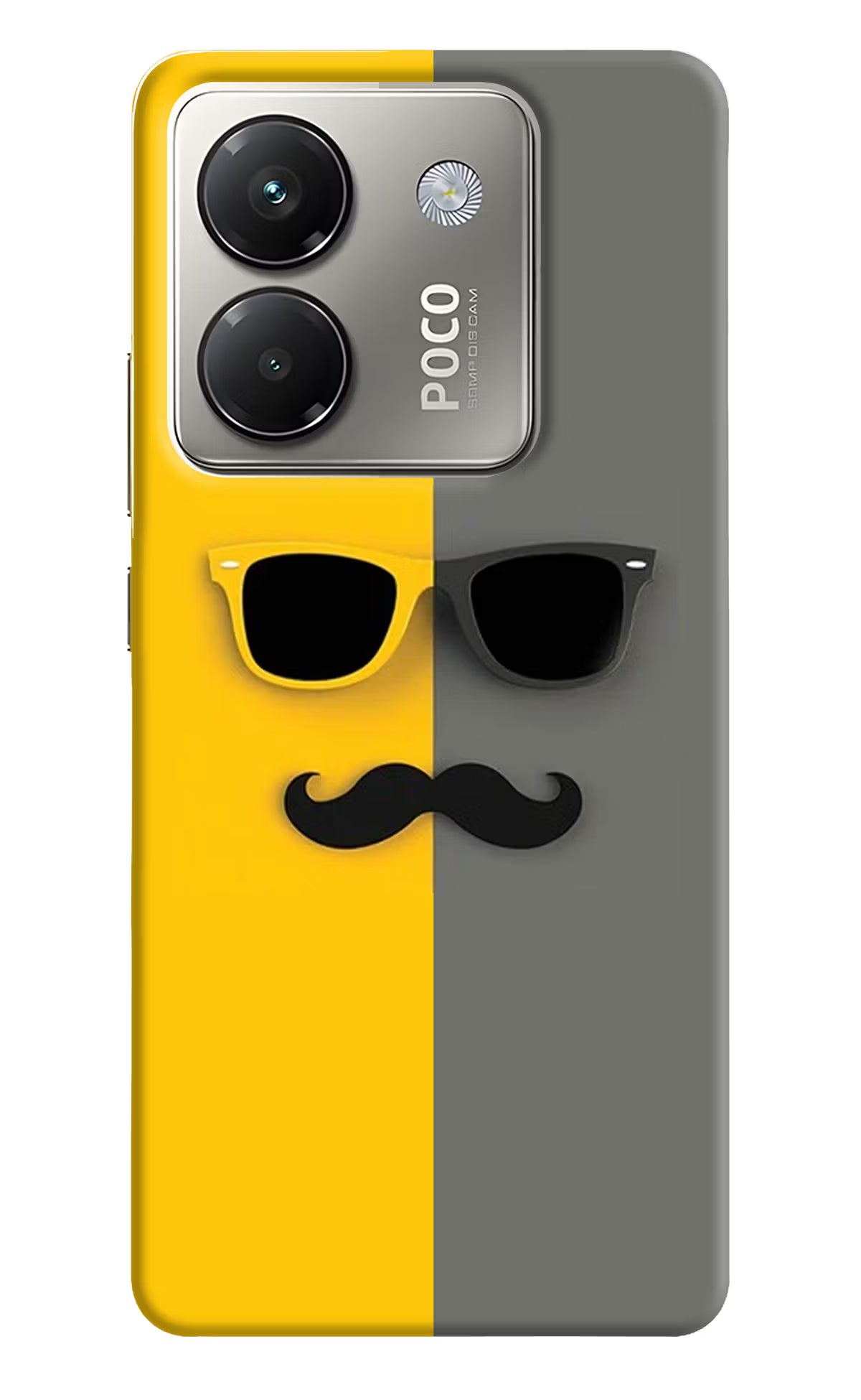 Sunglasses with Mustache Poco M7 Pro 5G Back Cover