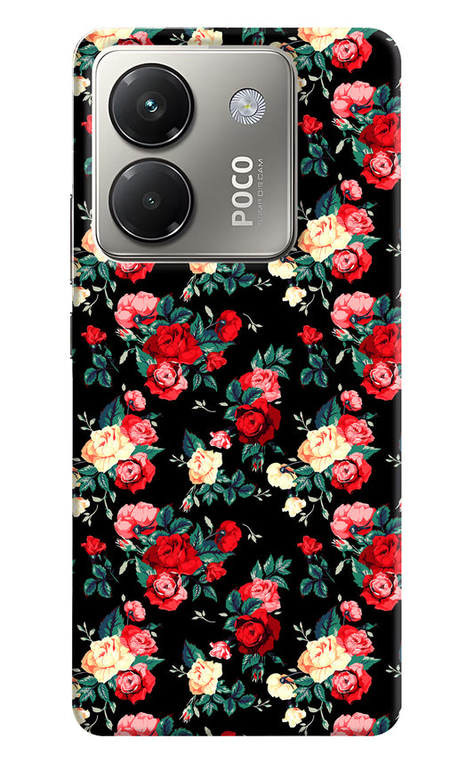 Rose Pattern Poco M7 Pro 5G Back Cover