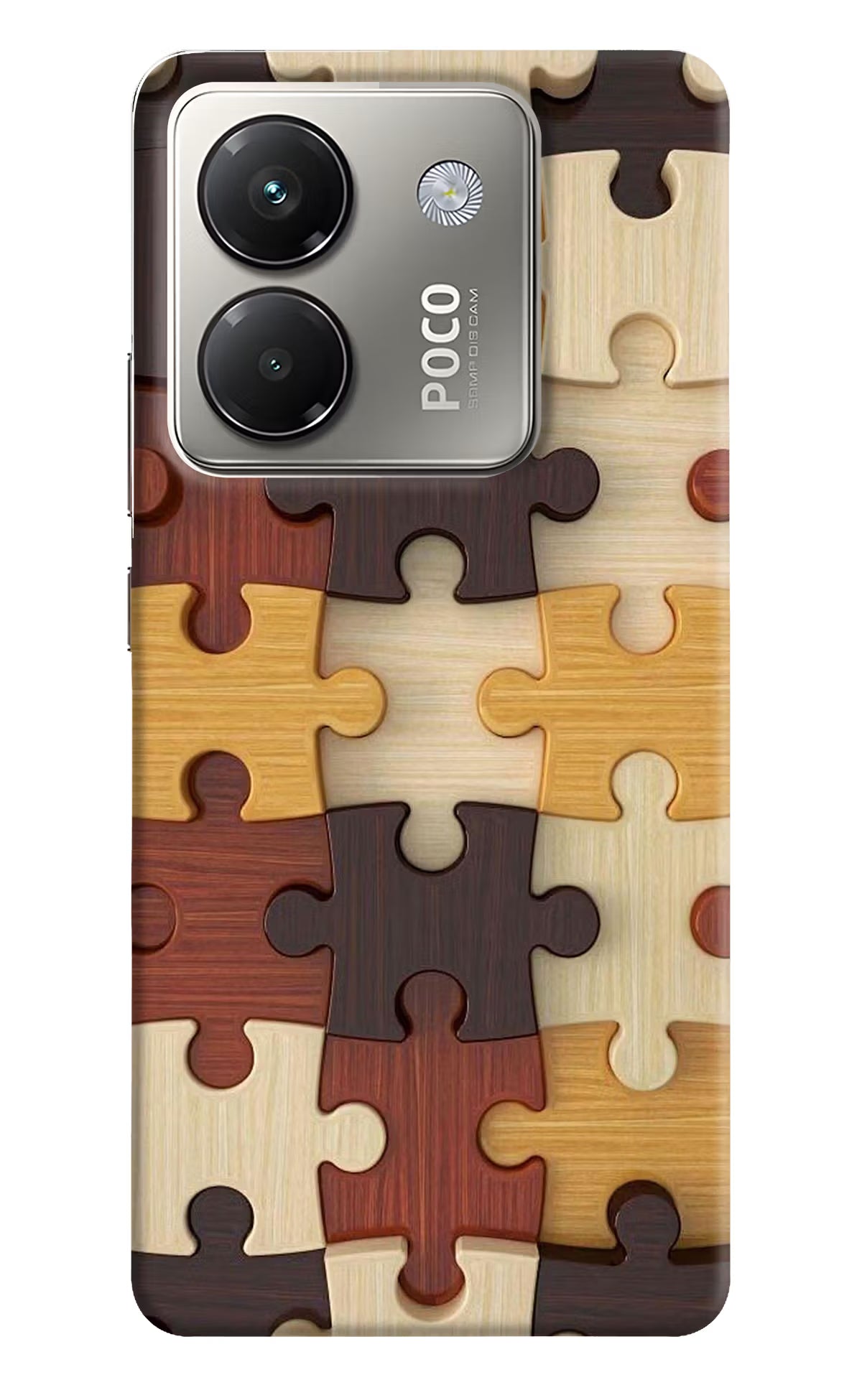 Wooden Puzzle Poco M7 Pro 5G Back Cover