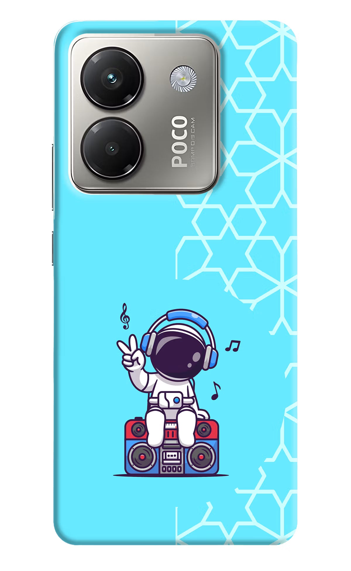 Cute Astronaut Chilling Poco M7 Pro 5G Back Cover