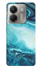 Blue Glitter Marble Poco M7 Pro 5G Back Cover