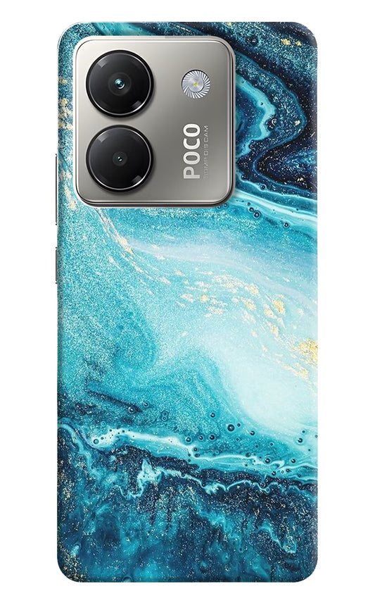 Blue Glitter Marble Poco M7 Pro 5G Back Cover