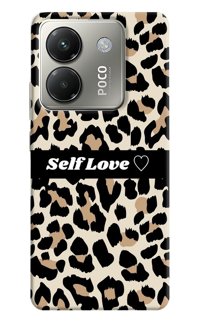 Leopard Print Self Love Poco M7 Pro 5G Hard Case Back Cover by Casekaro