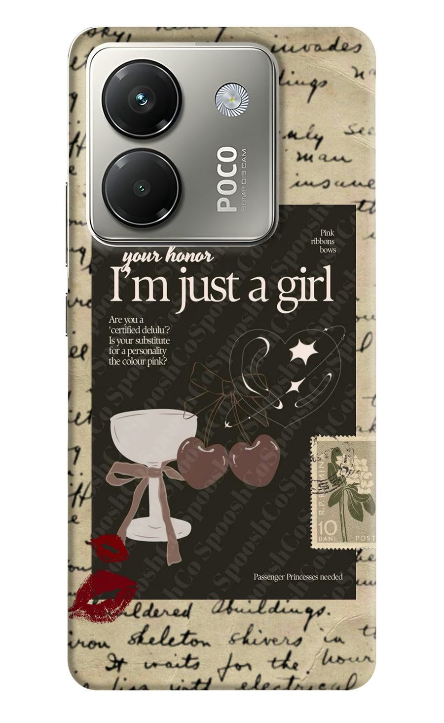 I am just a girl Poco M7 Pro 5G Back Cover, Hard case