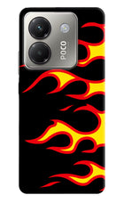 Side Sweep Flames Poco M7 Pro 5G Hard Case Back Cover by Casekaro