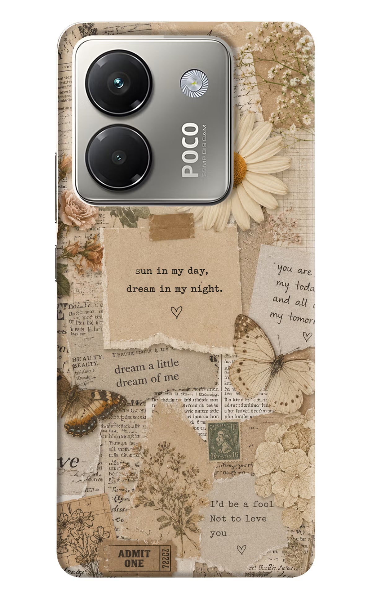 Vintage case Poco M7 Pro 5G Back Cover