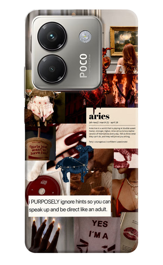 Zodiac Aries Poco M7 Pro 5G Hard Case Back Cover by Casekaro