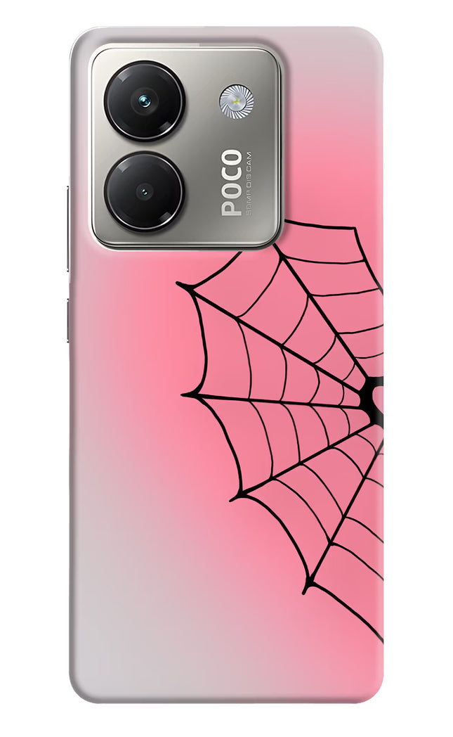 Pink Web Poco M7 Pro 5G Hard Case Back Cover by Casekaro