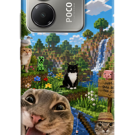 Minecraft Cat Chaos Poco M7 Pro 5G Hard Case Back Cover by Casekaro