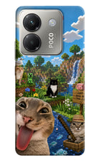 Minecraft Cat Chaos Poco M7 Pro 5G Hard Case Back Cover by Casekaro