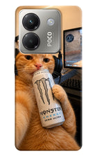 Gamer Cat Energy Poco M7 Pro 5G Hard Case Back Cover by Casekaro